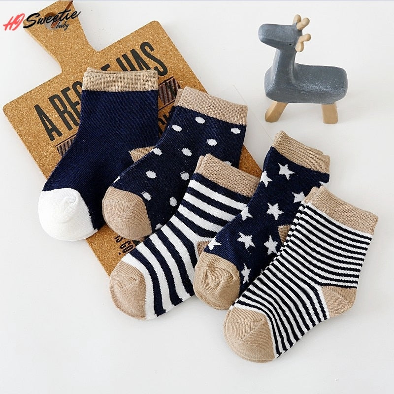 Pack de 5 pares de calcetines para niño beige medio bicolor/multicolor -  Vertbaudet